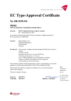 5024G EC Type Approval Certificate OIML