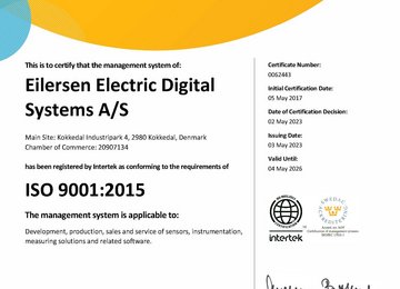 Renewal Of ISO 9001:2015 Certification For Eilersen Electric Digital Systems A/S