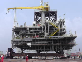 Offshore platform (SONAM project, Nigeria) is weighed using Eilersen load cells for COG check